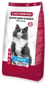 Счастливчик для кошек с рыбой 5кг фото, цены, купить