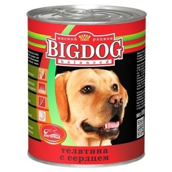 Зоогурман BIG DOG консервы 850г с телятиной,сердцем для собак фото, цены, купить