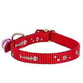 Ошейник нейлон со светоотражающим рисунком 12мм*30см красный	 фото, цены, купить