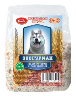 KАША Зоогурман Рисовая 400г с потрошками для собак фото, цены, купить