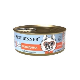 Best Dinne High Premium  консервы с говядиной 100г для собак фото, цены, купить