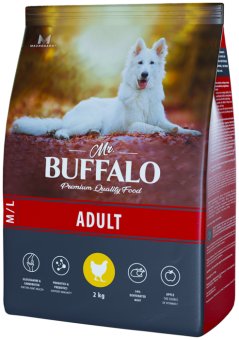 Mr.Buffalo ADULT M/L с курицей для собак средних и крупных пород  2 кг фото, цены, купить
