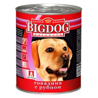 Зоогурман BIG DOG консервы 850г с говядиной,рубцом для собак фото, цены, купить