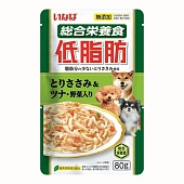 INABA Teishibo Куриное филе и тунец Кацуо с овощами, пауч для собак 80г  фото, цены, купить