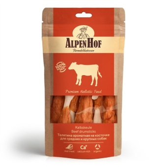 AlpenHof Телятина ароматная на косточке для средних и крупных собак 80г фото, цены, купить