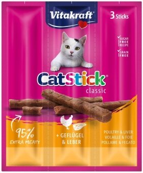 Палочки жевательные Vitakraft Stick MINI с индейкой, ягненком 6г для кошек фото, цены, купить
