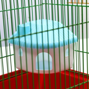 Домик для грызунов угловой 11,4*10,7*10,7 см голубой фото 