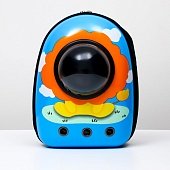 Рюкзак для переноски животных с окном Лев 32х25х42 см голубой фото, цены, купить