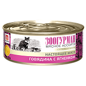 Зоогурман Мясное Ассорти консервы 100г говядина с ягненком  фото, цены, купить