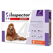 Inspector QUADRO (Инспектор Квадро) 3пип*2,5мл 10-25кг для собак на холку фото, цены, купить