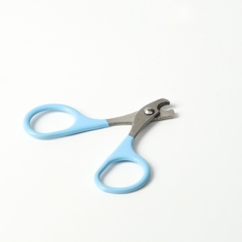Ножницы-когтерезы с прорезиненными ручками, отверстие 6 мм, голубые фото, цены, купить