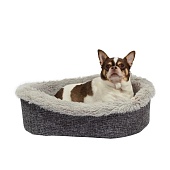 Лежак овальный серая №1 мех. ткань рогожка фото, цены, купить