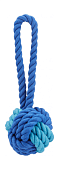 Petsona игрушка для собак мяч из каната с узлом 22*9 см, сине-голубой фото, цены, купить