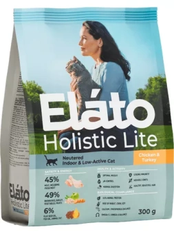 Elato Holistic Lite для кошек стерилизованных с курицей и индейкой 300г фото, цены, купить