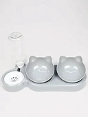 Миска с автопоилкой двойная Серая ТРB01-1 фото, цены, купить