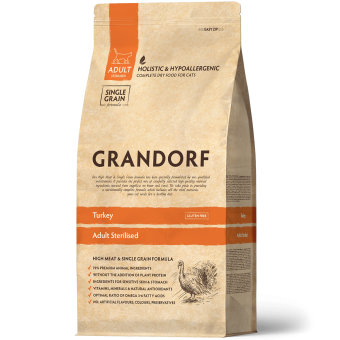 GRANDORF CAT Turkey STERILISED для стерилизованных кошек с индейкой 400г фото, цены, купить