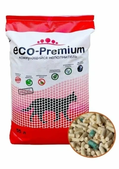 ECO Premium GREEN наполнитель комкующийся 20кг -55л фото, цены, купить