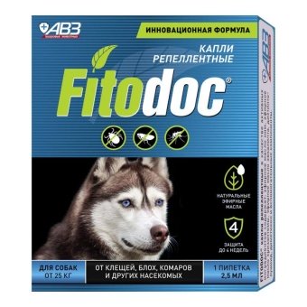 Капли FITODOC для собак от 25кг (1пип*2,5мл)  фото, цены, купить