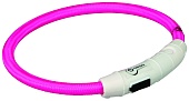 Ошейник светящийся "Каскад" с USB-зарядным устройством, розовый	 фото, цены, купить