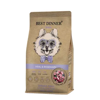 Best Dinner Holistic Sensible Hypoallergenic телятина и розмарин для собак мелких пород 3кг фото, цены, купить