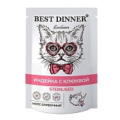 Best Dinner Exclusive Пауч мусс индейка с клюквой 85г для кошек фото, цены, купить