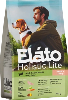 ELATO Holistic Lite Adult Dog All Breeds Rabbit &Turkey для привередлевых собак кролик, индейка 500г фото, цены, купить