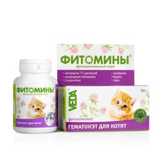 Фитомины ГематоКет для котят 100таб фото, цены, купить