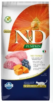 Farmina N&D Neutered ADULT Lamb&Pumpkin (Тыква+черника+ягненок для кошек) 5 кг фото, цены, купить