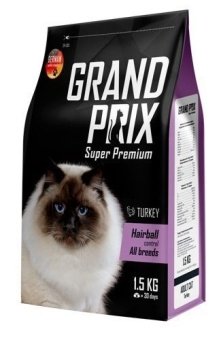 GRAND PRIX  Hairball Control с индейкой для выведения шерсти из желудка у котов 1,5кг фото, цены, купить