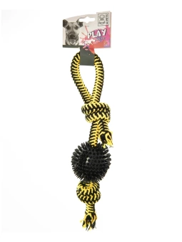 M-Pets игрушка для собак из каната TWIST Prickly 42см желтая фото, цены, купить