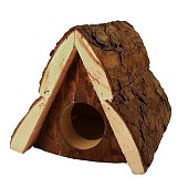 Домик для грызунов из неокоренного дерева "Шалаш" ZooM 12*16,5*h12  фото