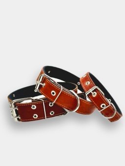 ZooStreet Ошейник 35мм кожа+брезент двойной 65см фото, цены, купить