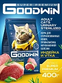 GOODWIN для стерилизованных кошек/кастрированных котов, для мочекаменной болезни Индейка и Утка 400г фото, цены, купить