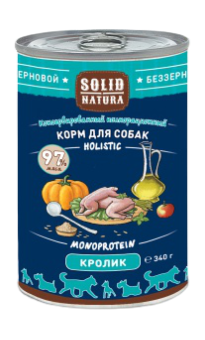 Solid Natura Holistic консервы для собак с кроликом 340г фото, цены, купить