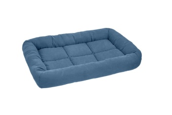 Лежак прямоугольный с валиком №2 Дарэлл, серия "БАТУТ-Бархат", синяя, 54*37*7см фото, цены, купить
