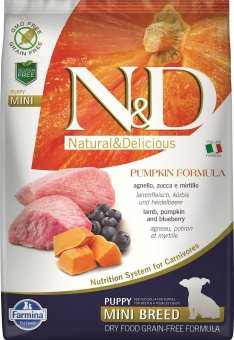 Farmina N&D PUPPY MINI Lamb&Blueberry PUMPKIN ягненок,черника.тыква для щенков мини пород 7 кг  фото, цены, купить