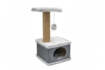 Домик-когтеточка угловой,серия "Конфетти", серый для кошек