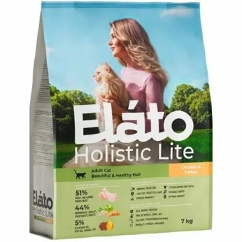 ELATO Holistic Lite курица, индейка для стерилизованныхых кошек 7кг фото, цены, купить