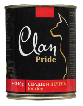 Clan Dog Pride консервы 340г говяжье сердце,печень для собак фото, цены, купить