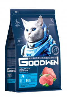 GOODWIN Sensitive корм для взрослых кошек с чувствительным пищеварением с индейкой 8кг фото, цены, купить