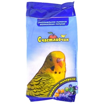 Счастливчик Корм для волнистых попугаев зерносмесь Витамин+Минерал 350гр фото, цены, купить