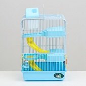 Клетка для мелких грызунов "Пижон", с наполнением, 27 х 21 х 45 см, голубая фото, цены, купить