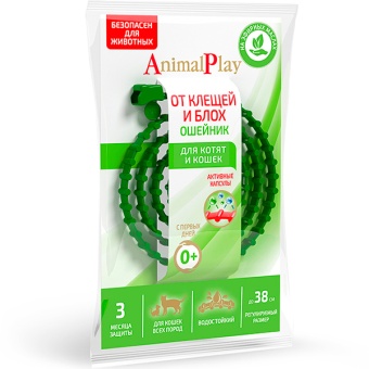 Ошейник Animal Play для кошек уход за шерстью и отпугивания насекомых 38 см  фото, цены, купить
