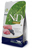 Farmina N&D Adult Lamb&Blueberry ягненок, черника 5кг для кошек