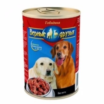 Верные Друзья консервы  850гр кусочки говядины для собак фото, цены, купить