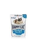 Happy Cat Паучи Желе лосось кусочки для стерилизованных кошек 100г фото, цены, купить