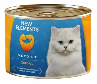 NEW ELEMENTS VET Cardiac консервы при болезнях сердца у кошек 240г фото, цены, купить