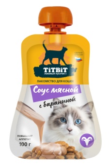 TiTBiT Соус мясной с бараниной лакомство для кошек 100 г фото, цены, купить