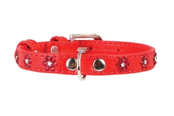 Collar Glamour ошейник для кошек со стразами цветочек 9мм 19-25см XS кожа фото, цены, купить