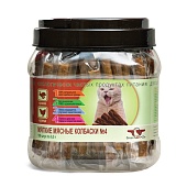 Green Qzin Мягкие Мясные колбаски №4 кролик, курица 100шт банка 650г фото, цены, купить